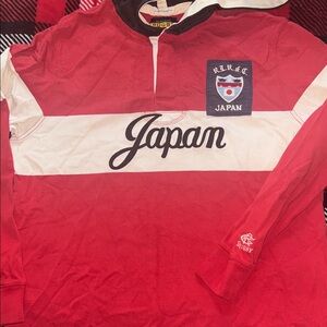 Red and White Japan Rugby Shirt